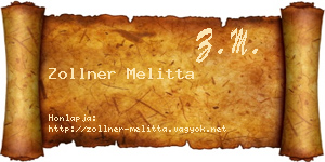 Zollner Melitta névjegykártya